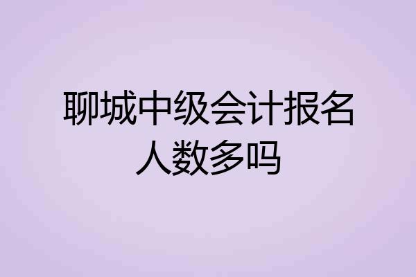 聊城中级会计报名人数多吗
