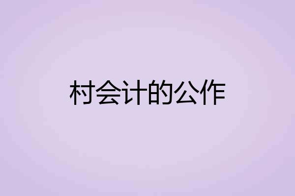 村会计的公作