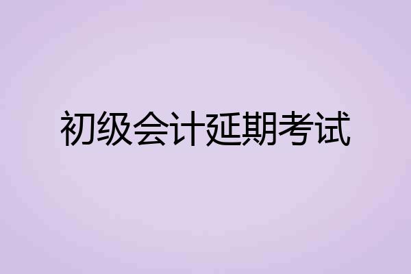 初级会计延期考试
