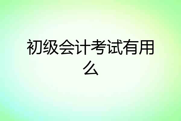 初级会计考试有用么