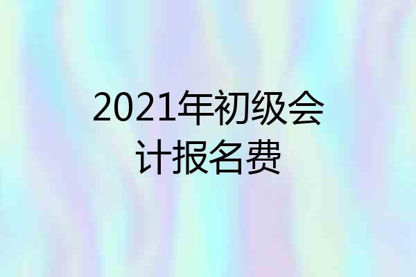 2021年初级会计报名费