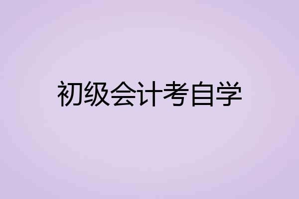 初级会计考自学