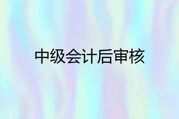 中级会计后审核