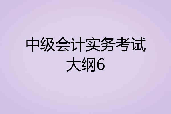 中级会计实务考试大纲6