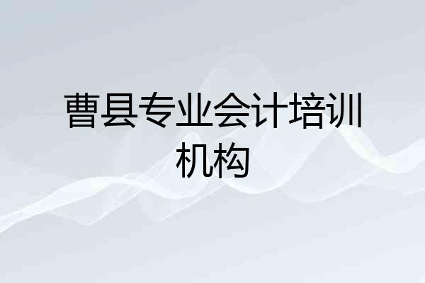 曹县专业会计培训机构