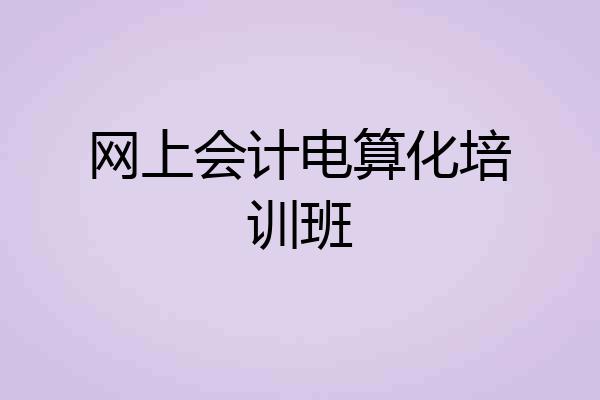 网上会计电算化培训班