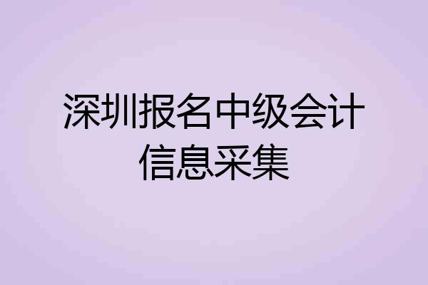 深圳报名中级会计信息采集