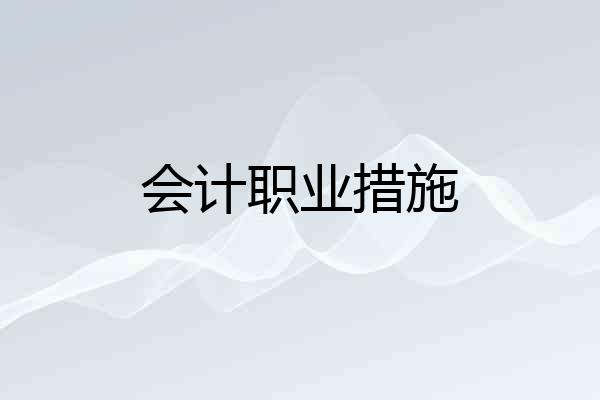 会计职业措施