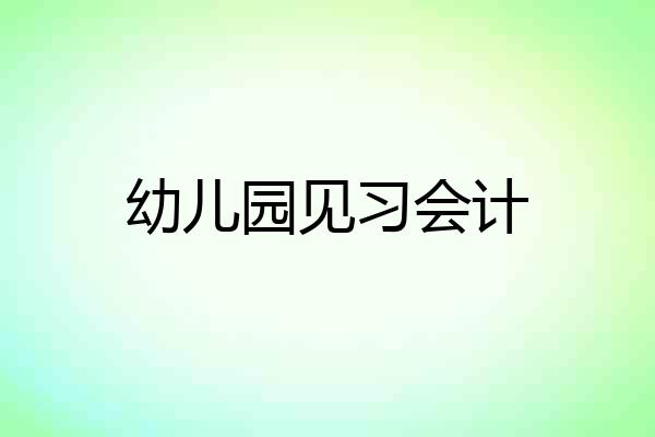 幼儿园见习会计