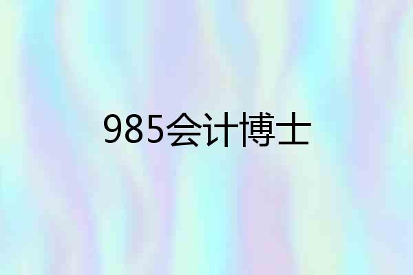 985会计博士