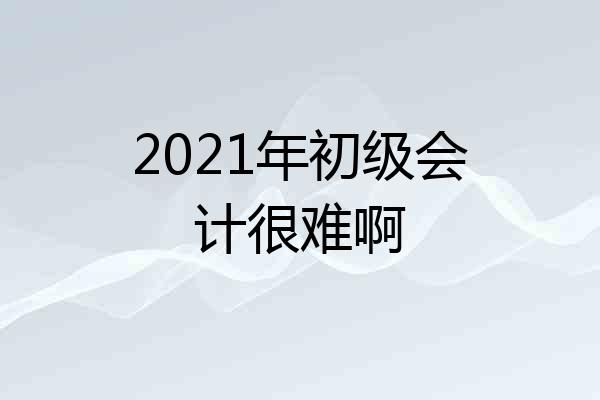2021年初级会计很难啊