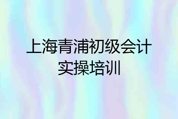 上海青浦初级会计实操培训
