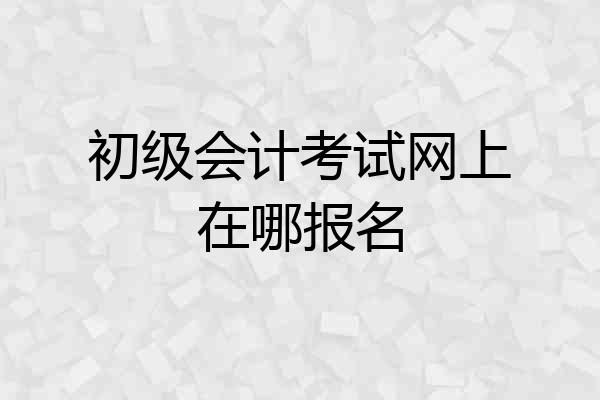 初级会计考试网上在哪报名