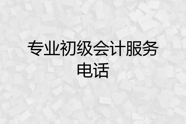 专业初级会计服务电话