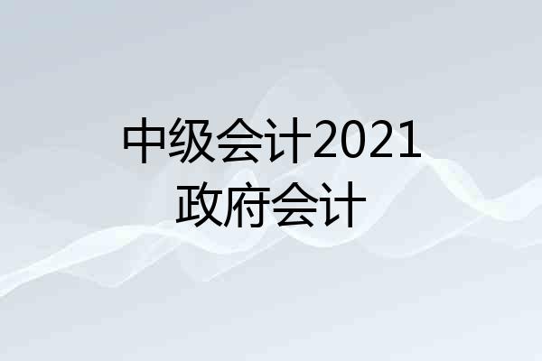 中级会计2021政府会计