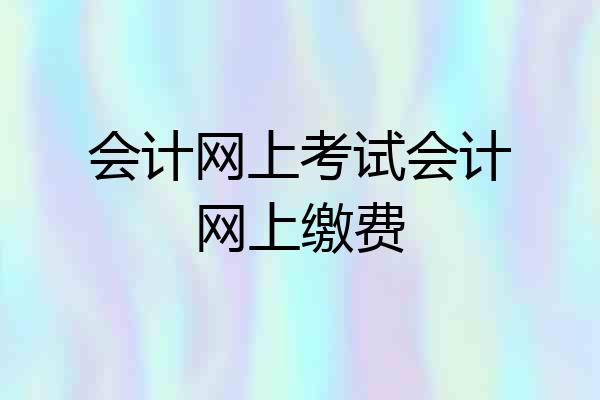 会计网上考试会计网上缴费