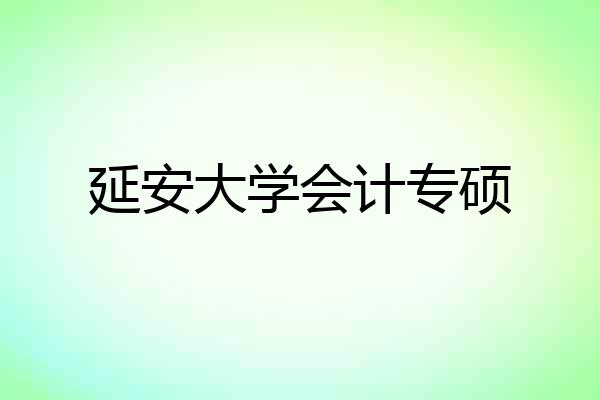 延安大学会计专硕