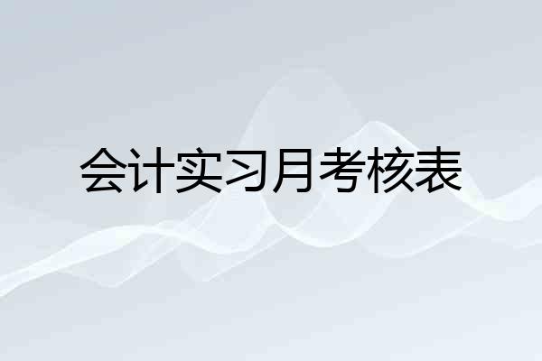 会计实习月考核表