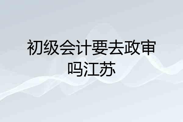 初级会计要去政审吗江苏