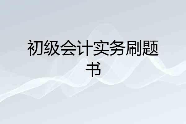 初级会计实务刷题书
