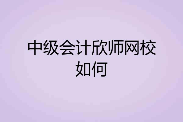 中级会计欣师网校如何