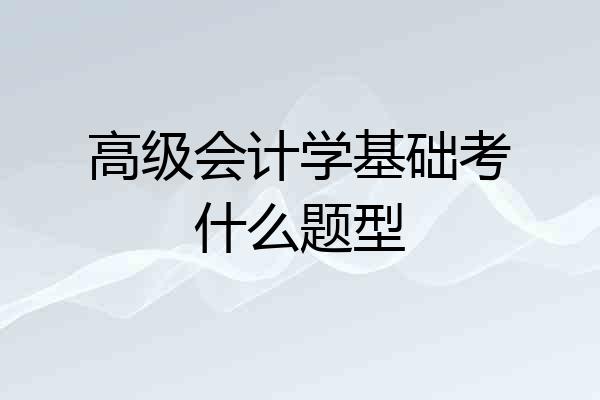 高级会计学基础考什么题型