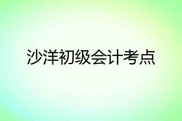 沙洋初级会计考点