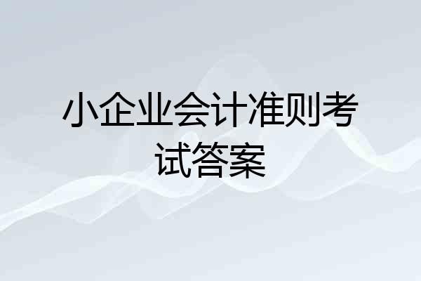 小企业会计准则考试答案