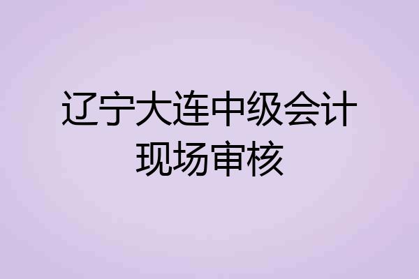 辽宁大连中级会计现场审核