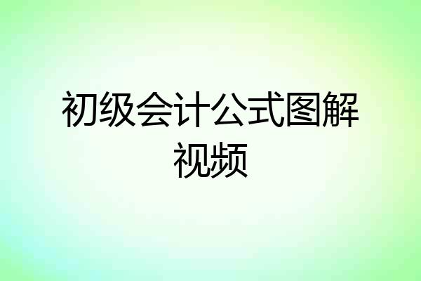 初级会计公式图解视频