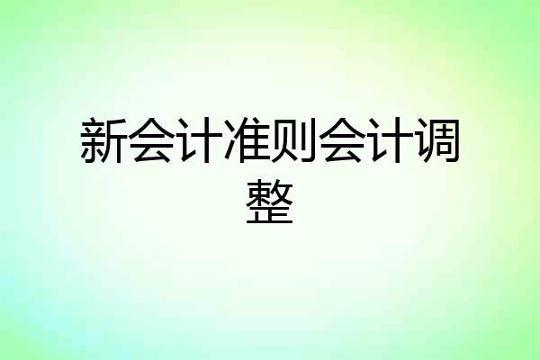 新会计准则会计调整