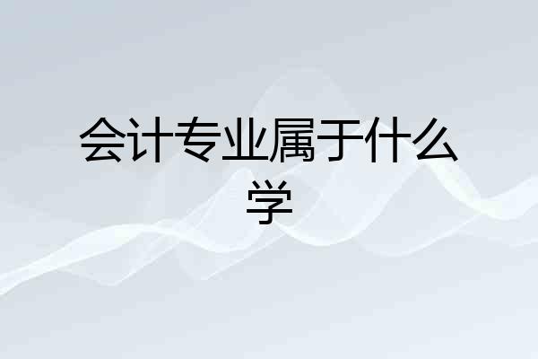 会计专业属于什么学