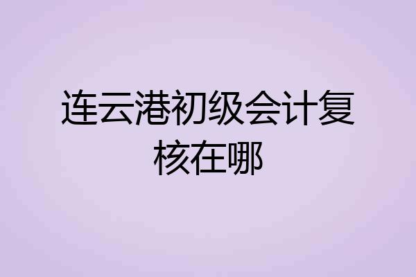连云港初级会计复核在哪