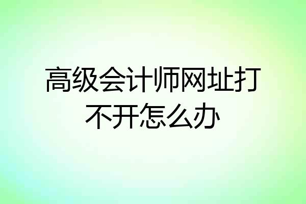 高级会计师网址打不开怎么办