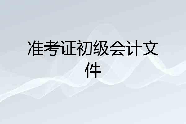 准考证初级会计文件