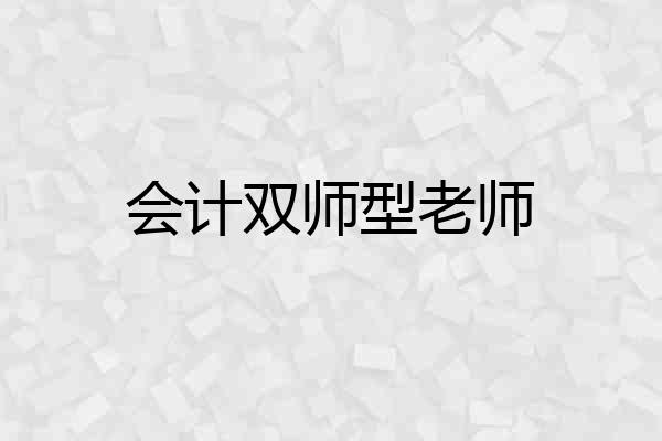 会计双师型老师