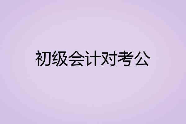初级会计对考公