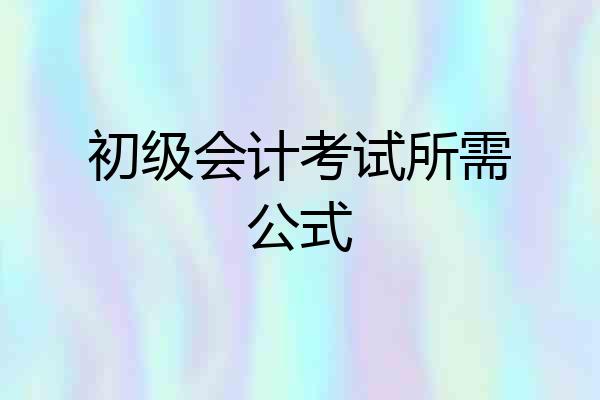 初级会计考试所需公式
