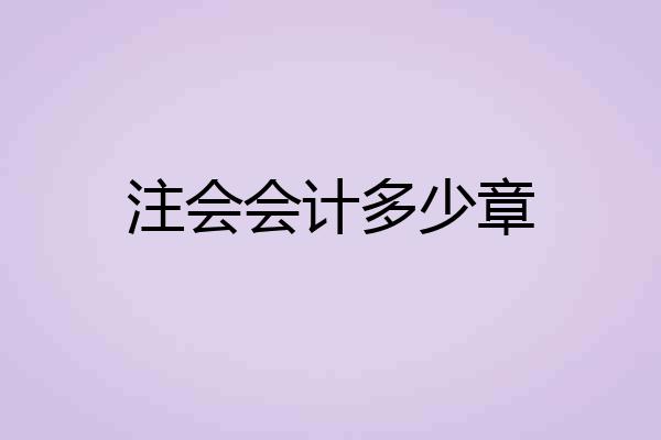 注会会计多少章
