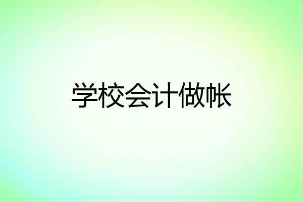 学校会计做帐