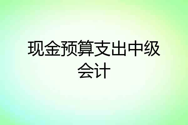 现金预算支出中级会计