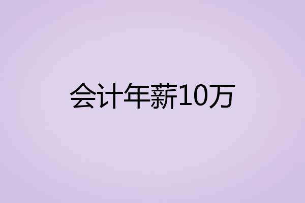 会计年薪10万