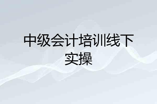 中级会计培训线下实操