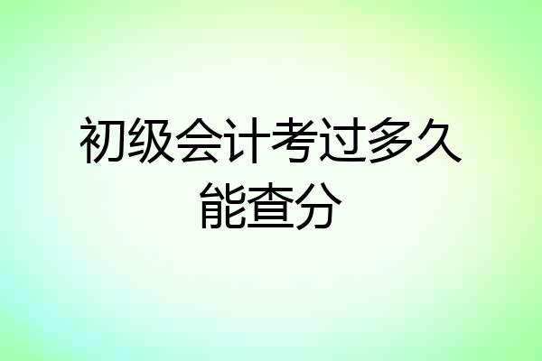 初级会计考过多久能查分