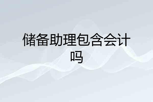 储备助理包含会计吗