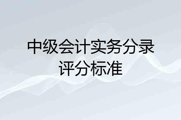 中级会计实务分录评分标准