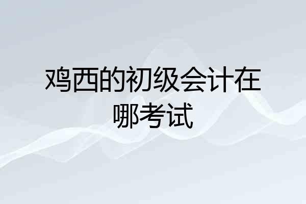 鸡西的初级会计在哪考试