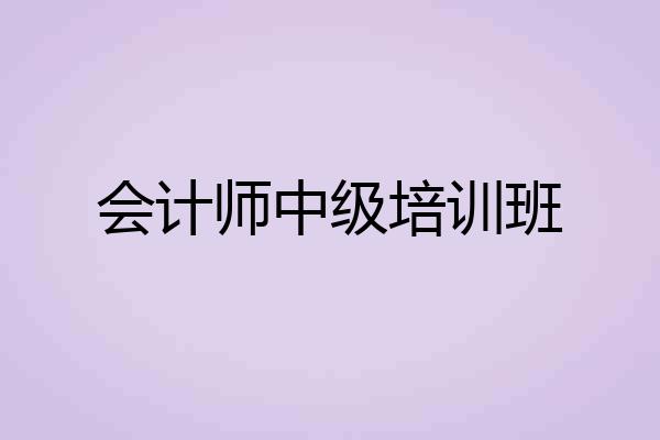 会计师中级培训班