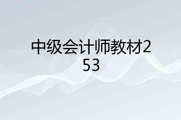 中级会计师教材253