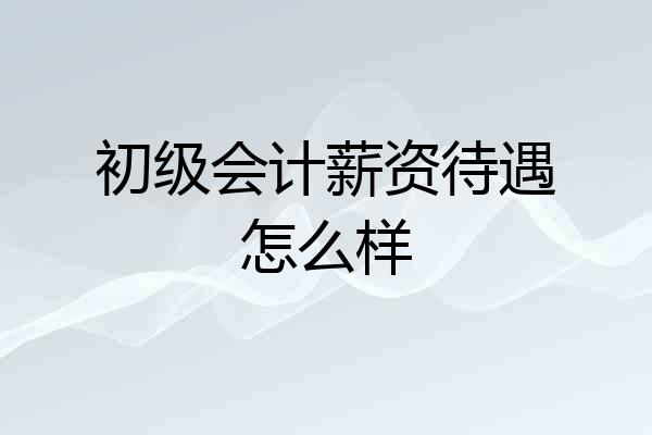初级会计薪资待遇怎么样